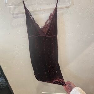 Charlotte Russe Burgundy Velvet Mini Dress